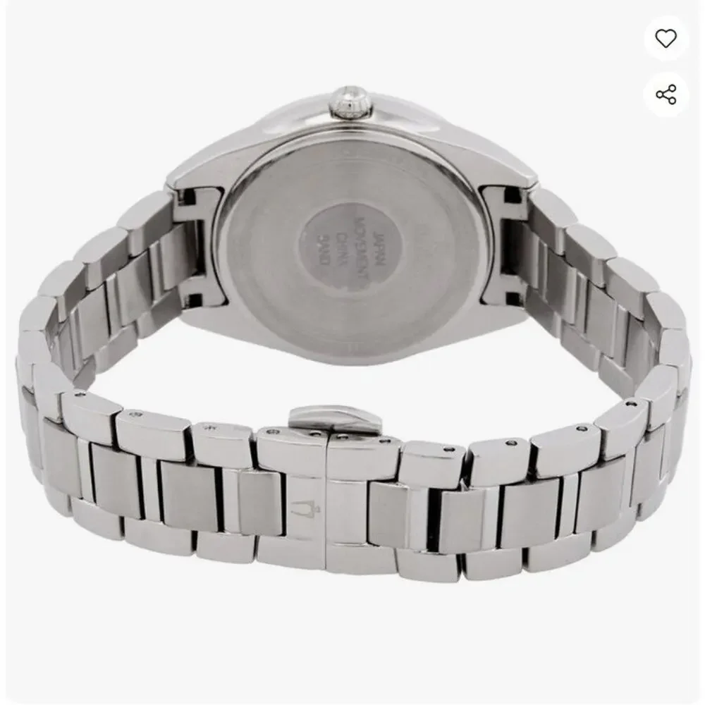 Bulova 96R243 (MSRP $595) Blue Dial Diamonds Stainless Ladies Watch